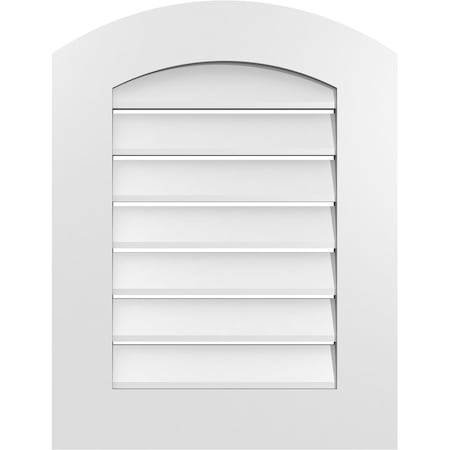 Ekena Millwork Arch Top Surface Mount PVC Gable Vent: Non-Functional, w/ 3-1/2"W x 1"P Standard Frame, 20"W x 24"H GVPAR20X2401SN